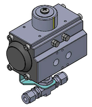 Parker 4A-B2LJ 1/4" Ball Valve with AT040S Actuator