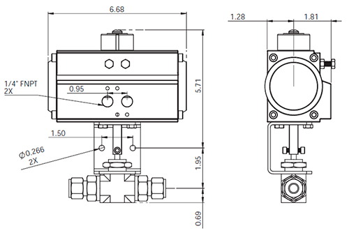 Parker Ball Valve with AT063S Actuator