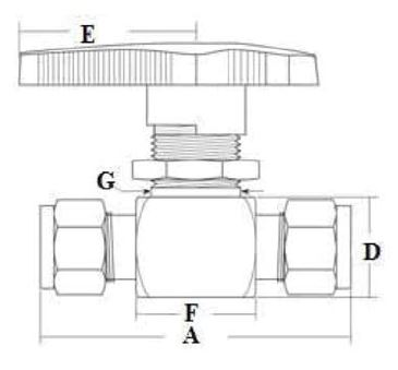 Twin Ferrule Tube Ended Ball Valve Diagram 1